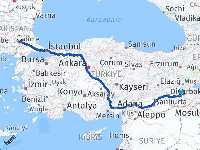 Batman Beşiri Edirne Arası Kaç Km - Yol Haritası