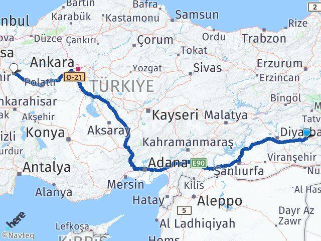 Batman Beşiri Eskişehir Arası Kaç Km - Yol Haritası