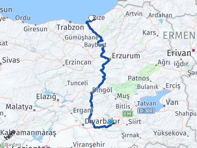 Batman Beşiri Rize Arası Kaç Km - Yol Haritası