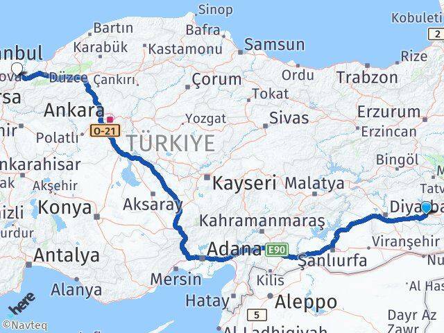Batman Beşiri Sakarya Arası Kaç Km - Yol Haritası