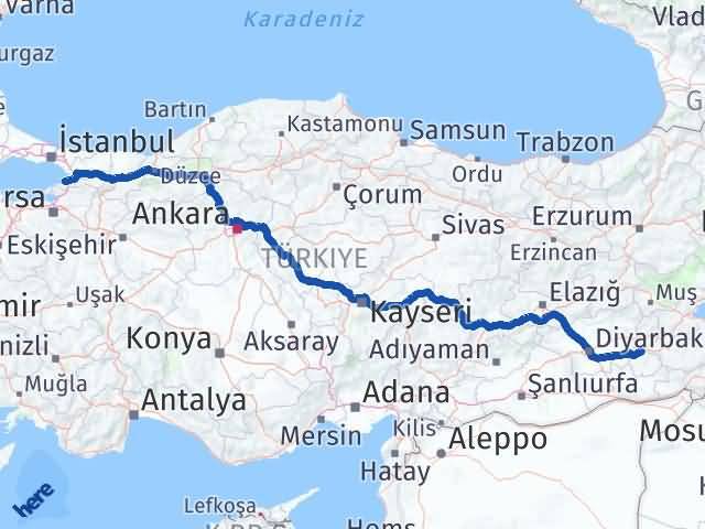 Batman Beşiri Yalova Arası Kaç Km - Yol Haritası