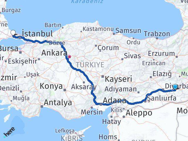 Batman Çatalca İstanbul Arası Kaç Km - Yol Haritası