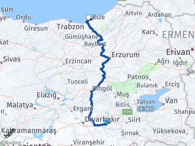 Batman Derepazarı Rize Arası Kaç Km - Yol Haritası