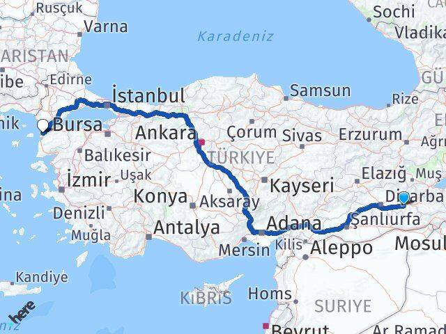 Batman Eceabat Çanakkale Arası Kaç Km - Yol Haritası