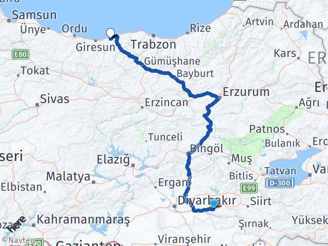 Batman Espiye Giresun Arası Kaç Km - Yol Haritası