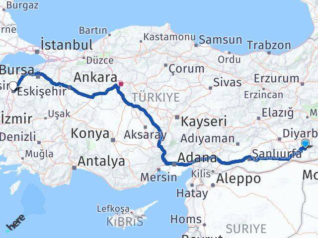 Batman Gercüş Balıkesir Arası Kaç Km - Yol Haritası