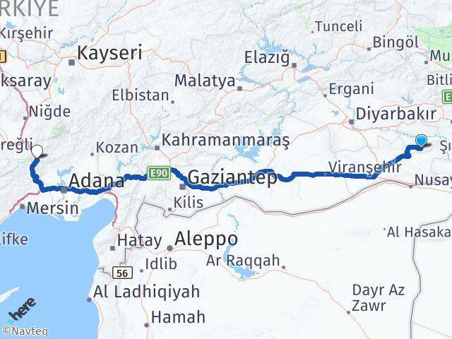 Batman Gercüş Pozantı Adana Arası Kaç Km - Yol Haritası