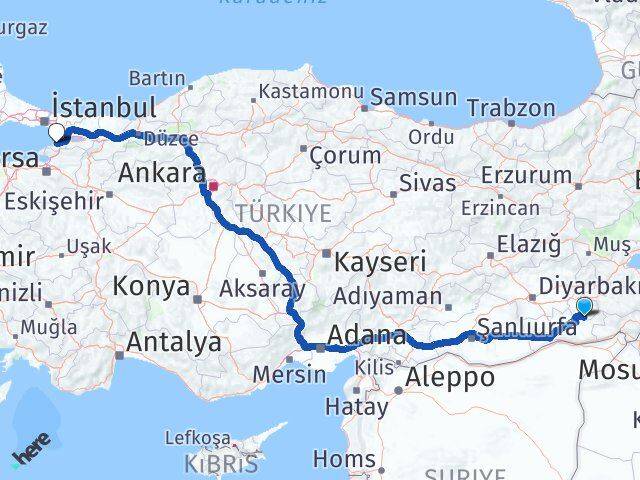 Batman Gercüş Yalova Arası Kaç Km - Yol Haritası