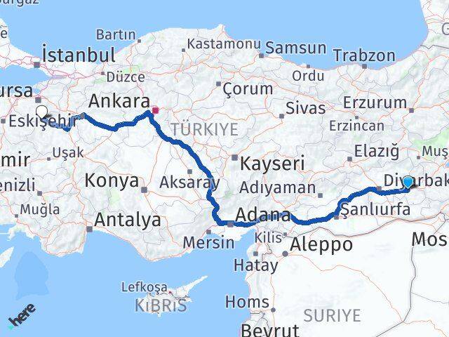 Batman Harmancık Bursa Arası Kaç Km - Yol Haritası