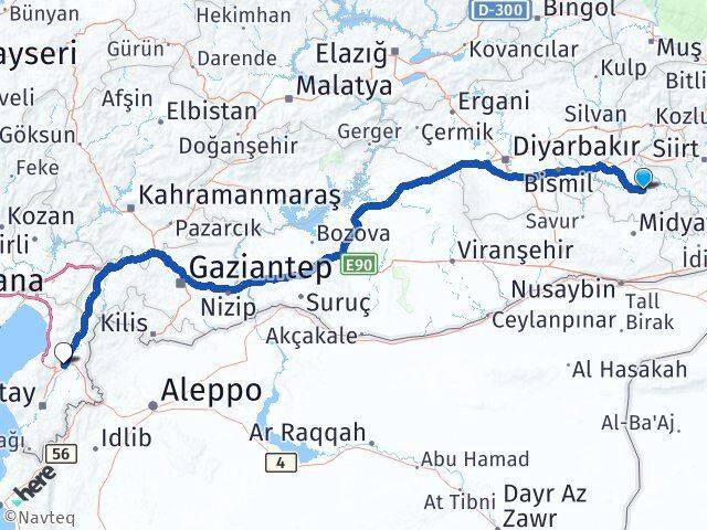 Batman Hasankeyf Kırıkhan Hatay Arası Kaç Km - Yol Haritası