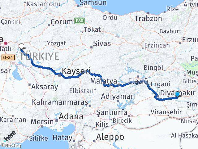 Batman Keskin Kırıkkale Arası Kaç Km - Yol Haritası