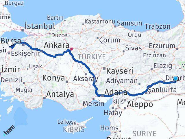 Batman Manyas Balıkesir Arası Kaç Km - Yol Haritası