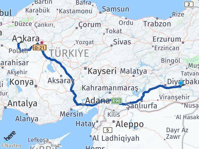 Batman Mihalıççık Eskişehir Arası Kaç Km - Yol Haritası