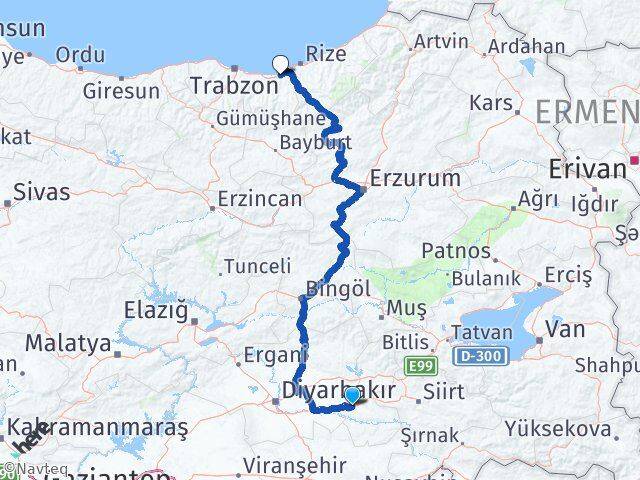 Batman Of Trabzon Arası Kaç Km - Yol Haritası