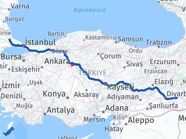 Batman Saray Tekirdağ Arası Kaç Km - Yol Haritası