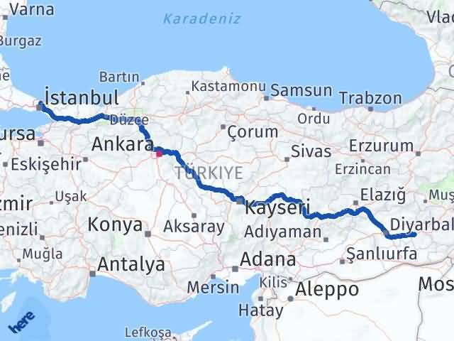 Batman Sarıyer İstanbul Arası Kaç Km - Yol Haritası