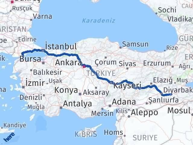 Batman Şarköy Tekirdağ Arası Kaç Km - Yol Haritası