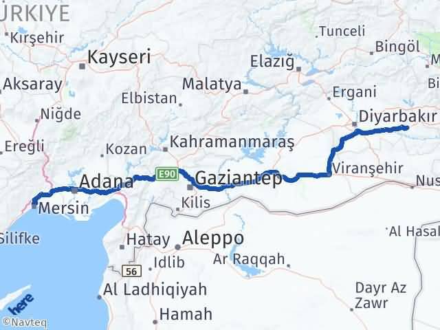 Batman Toroslar Mersin Arası Kaç Km - Yol Haritası
