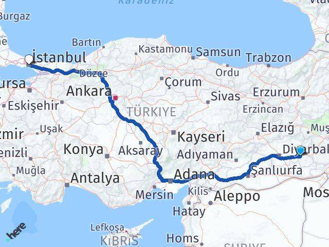 Batman Üsküdar İstanbul Arası Kaç Km - Yol Haritası