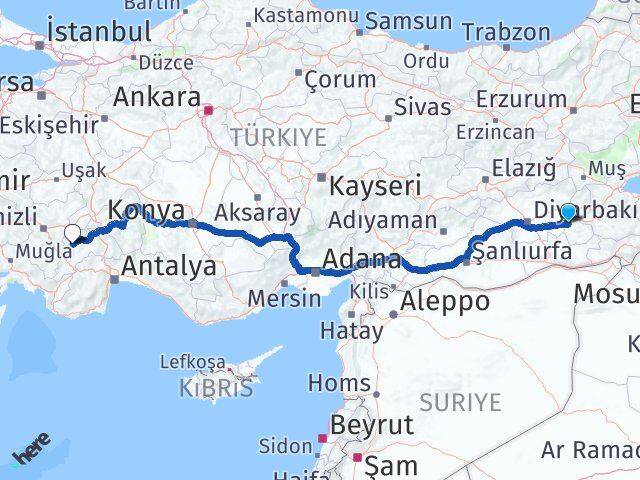 Batman Yeşilova Burdur Arası Kaç Km - Yol Haritası