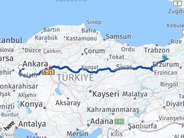 Bayburt Alpu Eskişehir Arası Kaç Km - Yol Haritası