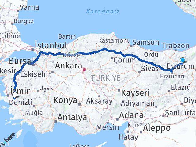 Bayburt Bayındır İzmir Arası Kaç Km - Yol Haritası