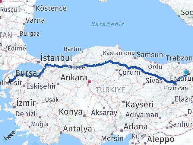 Bayburt Bayramiç Çanakkale Arası Kaç Km - Yol Haritası