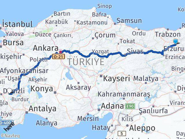 Bayburt Bozkurt Denizli Arası Kaç Km - Yol Haritası