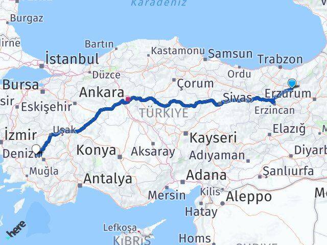 Bayburt Buharkent Aydın Arası Kaç Km - Yol Haritası