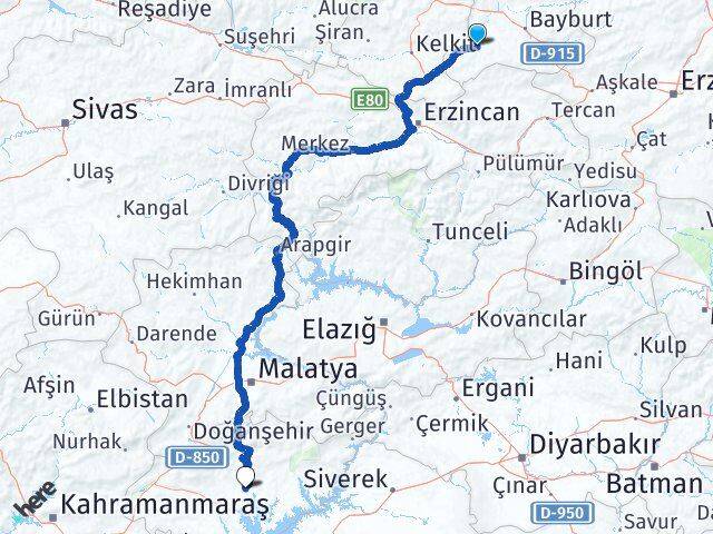 Bayburt Demirözü Adıyaman Arası Kaç Km - Yol Haritası