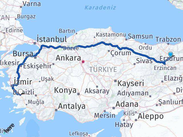 Bayburt Demirözü Aydın Arası Kaç Km - Yol Haritası