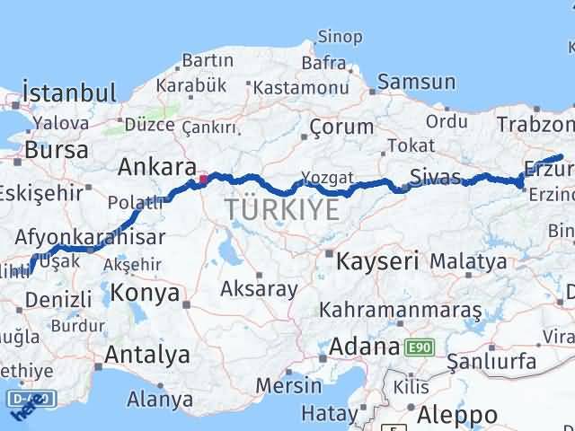 Bayburt Eşme Uşak Arası Kaç Km - Yol Haritası