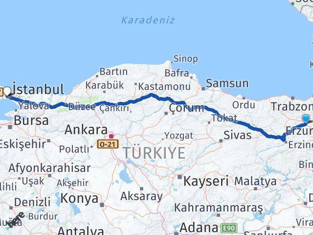 Bayburt Eyüpsultan İstanbul Arası Kaç Km - Yol Haritası