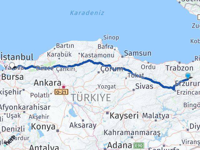 Bayburt Gölcük Kocaeli Arası Kaç Km - Yol Haritası