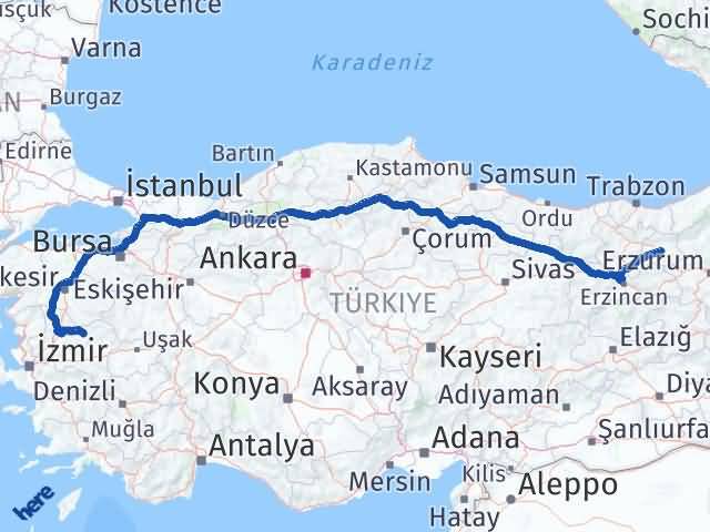 Bayburt Gördes Manisa Arası Kaç Km - Yol Haritası