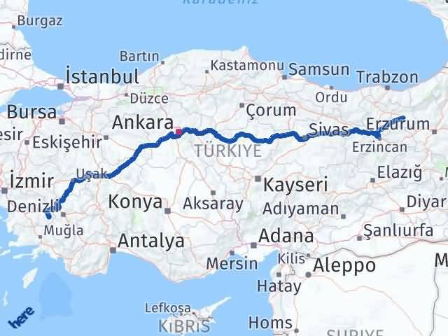 Bayburt Karacasu Aydın Arası Kaç Km - Yol Haritası