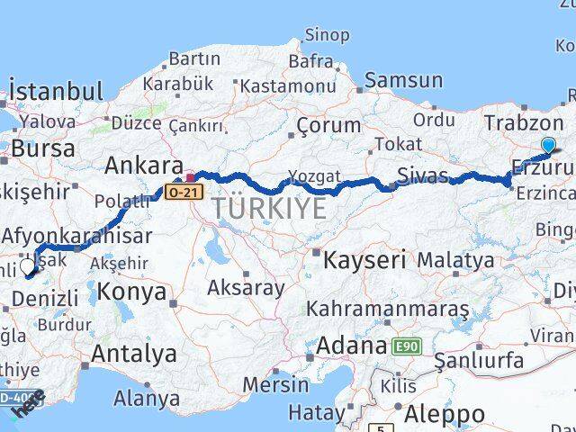Bayburt Karahallı Uşak Arası Kaç Km - Yol Haritası