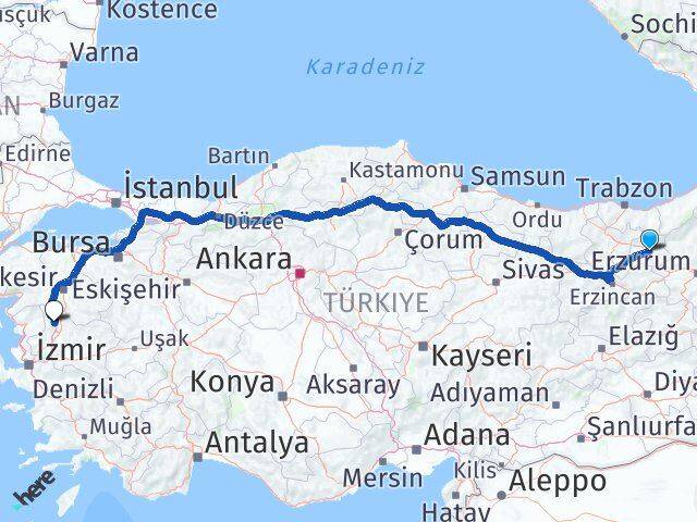 Bayburt Kırkağaç Manisa Arası Kaç Km - Yol Haritası