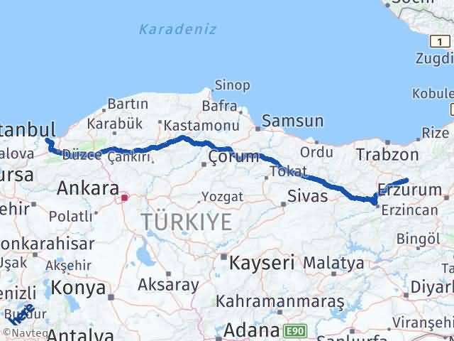 Bayburt Kocaali Sakarya Arası Kaç Km - Yol Haritası