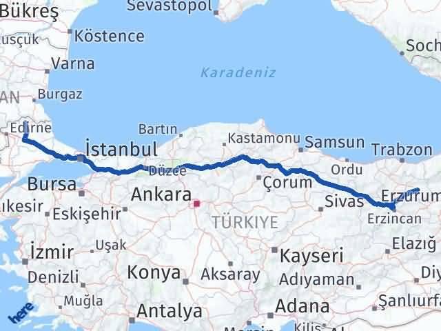 Bayburt Kofçaz Kırklareli Arası Kaç Km - Yol Haritası