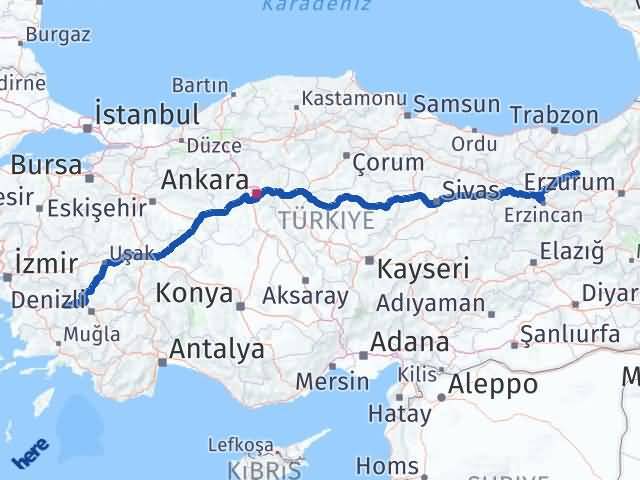 Bayburt Kuyucak Aydın Arası Kaç Km - Yol Haritası