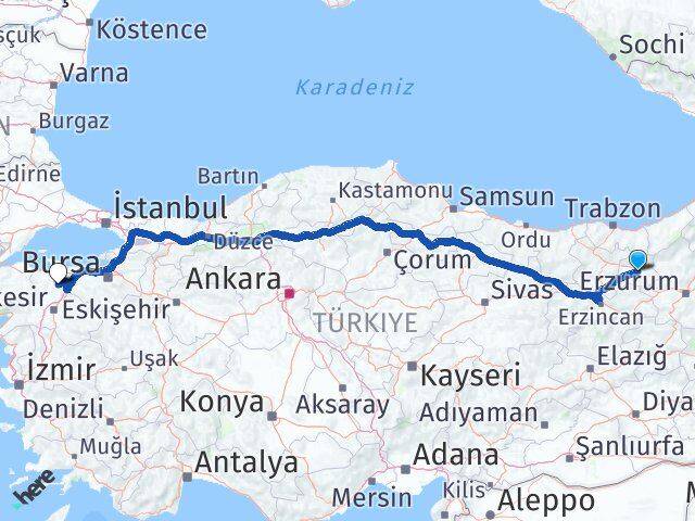 Bayburt Manyas Balıkesir Arası Kaç Km - Yol Haritası