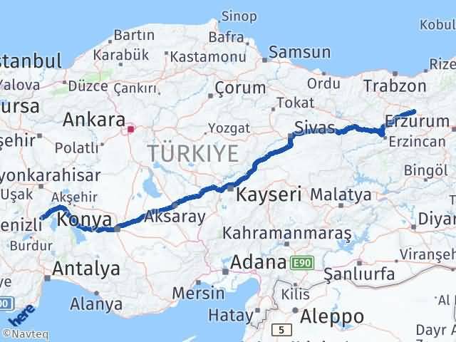 Bayburt Senirkent Isparta Arası Kaç Km - Yol Haritası