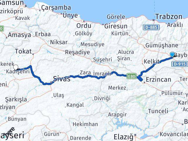 Bayburt Sulusaray Tokat Arası Kaç Saat? Yol Haritası, Yakıt, Rota ve Mesafe Hesaplama Bayburt Sulusaray Tokat Arası Kaç Km? Kaç Saat? Yol Haritası