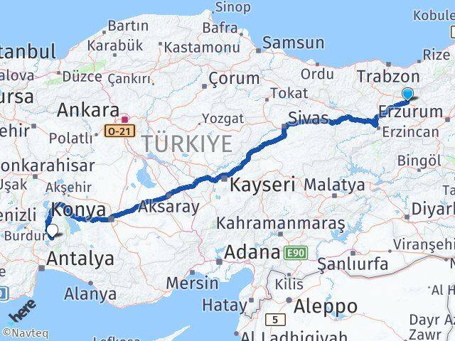 Bayburt Sütçüler Isparta Arası Kaç Km - Yol Haritası