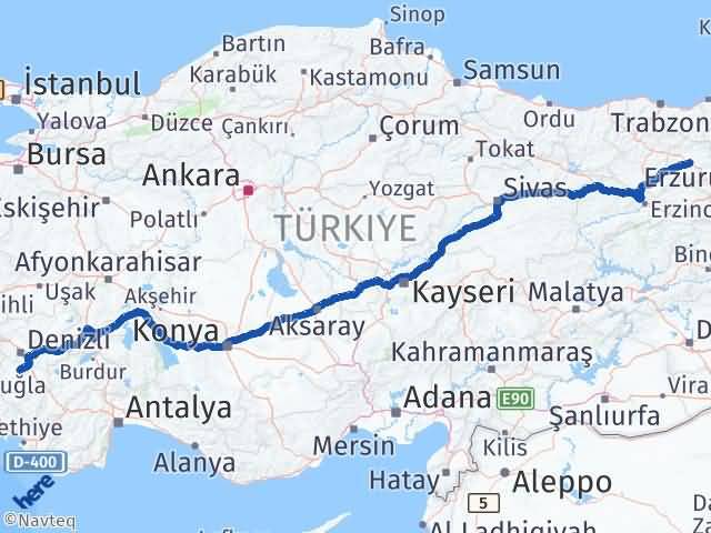 Bayburt Tavas Denizli Arası Kaç Km - Yol Haritası