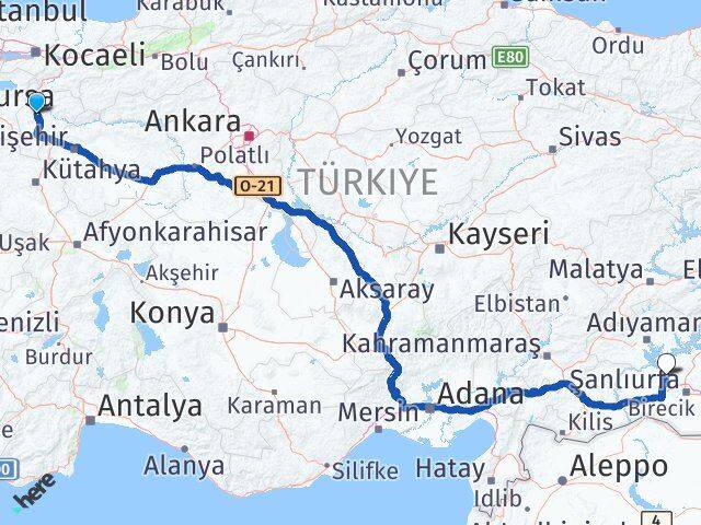 Bilecik Bozova Şanlıurfa Arası Kaç Km - Yol Haritası