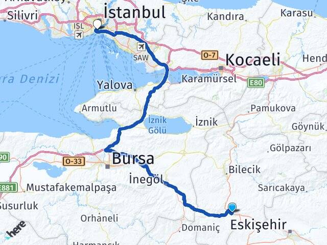 Bilecik Bozüyük Eminönü Fatih İstanbul Arası Kaç Km - Yol Haritası