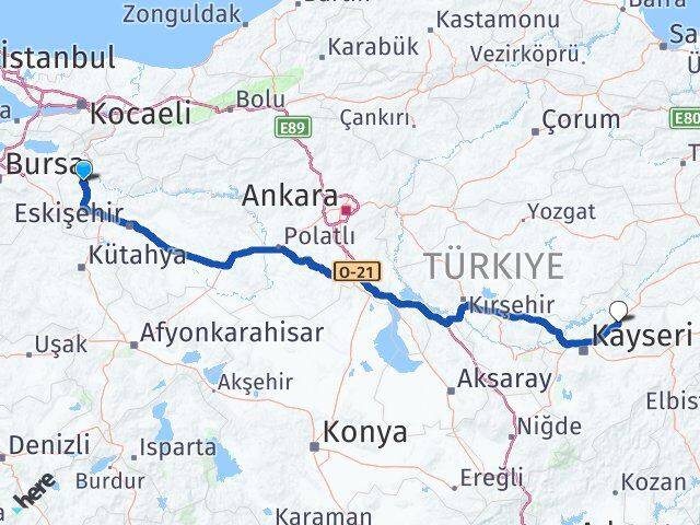 Bilecik Bünyan Kayseri Arası Kaç Km - Yol Haritası