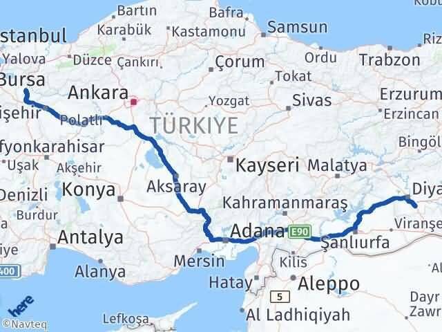 Bilecik Çınar Diyarbakır Arası Kaç Km - Yol Haritası